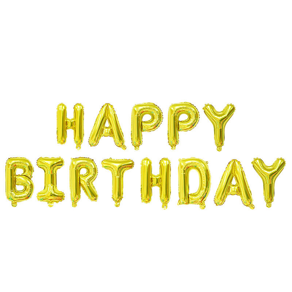 Happy Birthday Foil Balloons Golden color febu